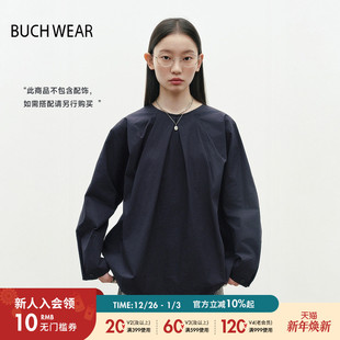 时尚 BUCH 新款 女2025夏季 宽松气质流行纯色上衣326579 WEAR衬衫