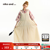 niko 系带可调节A字长裙496345 新款 and ...连衣裙女2025年夏季