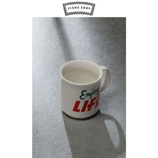 life系列复古情调小清新字母印花马克杯275360 enjoy FISHS EDDY