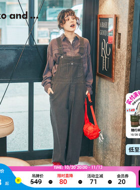 niko and ...背带裤女2026秋季新款棉质慵懒风牛仔连体长裤682223