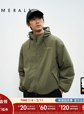 NUMERALS棉服男冬季新款运动宽松运动休闲连帽通勤厚外套144600