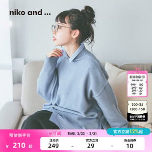 日系半高领软糯编织衫 niko 新款 ...毛衣女2026春季 290590 and