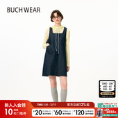 新款 BUCH WEAR连衣裙女2025年夏季 休闲纯色牛仔背心裙494378