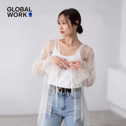GLOBAL WORK 蕾丝衫女2026夏季新款轻薄透明蕾丝开衫667600