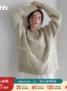 LOWRYS FARM毛衣女2025冬季新款宽松圆领慵懒软糯针织衫600399