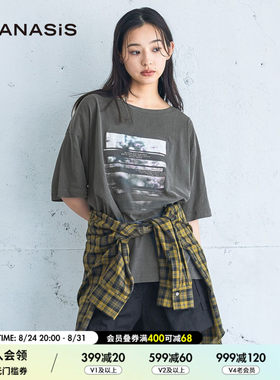 JEANASIS T恤女2026夏季新款棉质文艺撞色长短款短袖上衣1055890