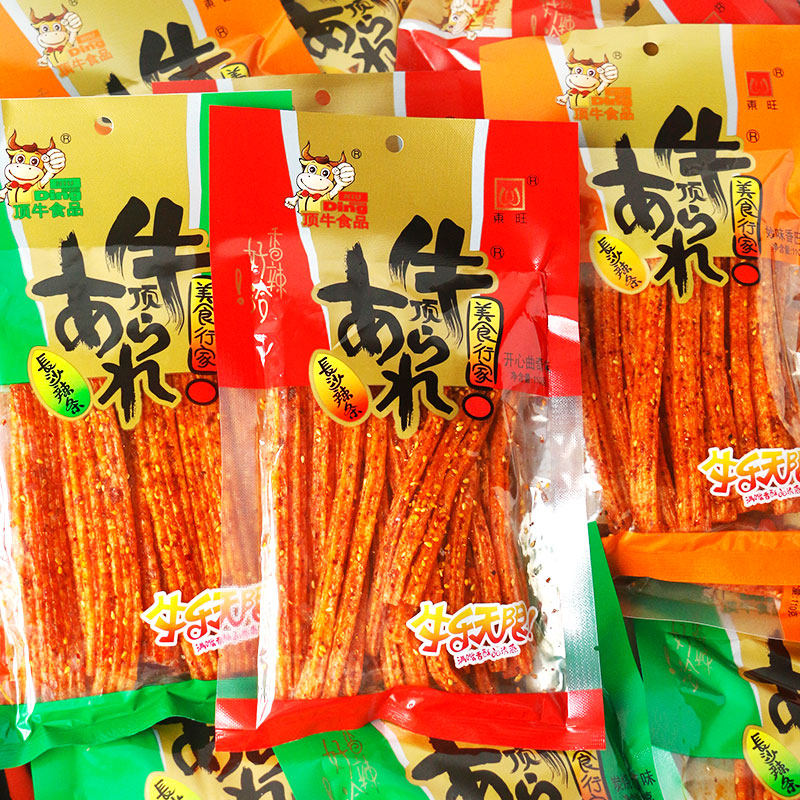 东旺顶牛食品湖南长沙麻辣条110克大包装面筋美食香辣味怀旧零食