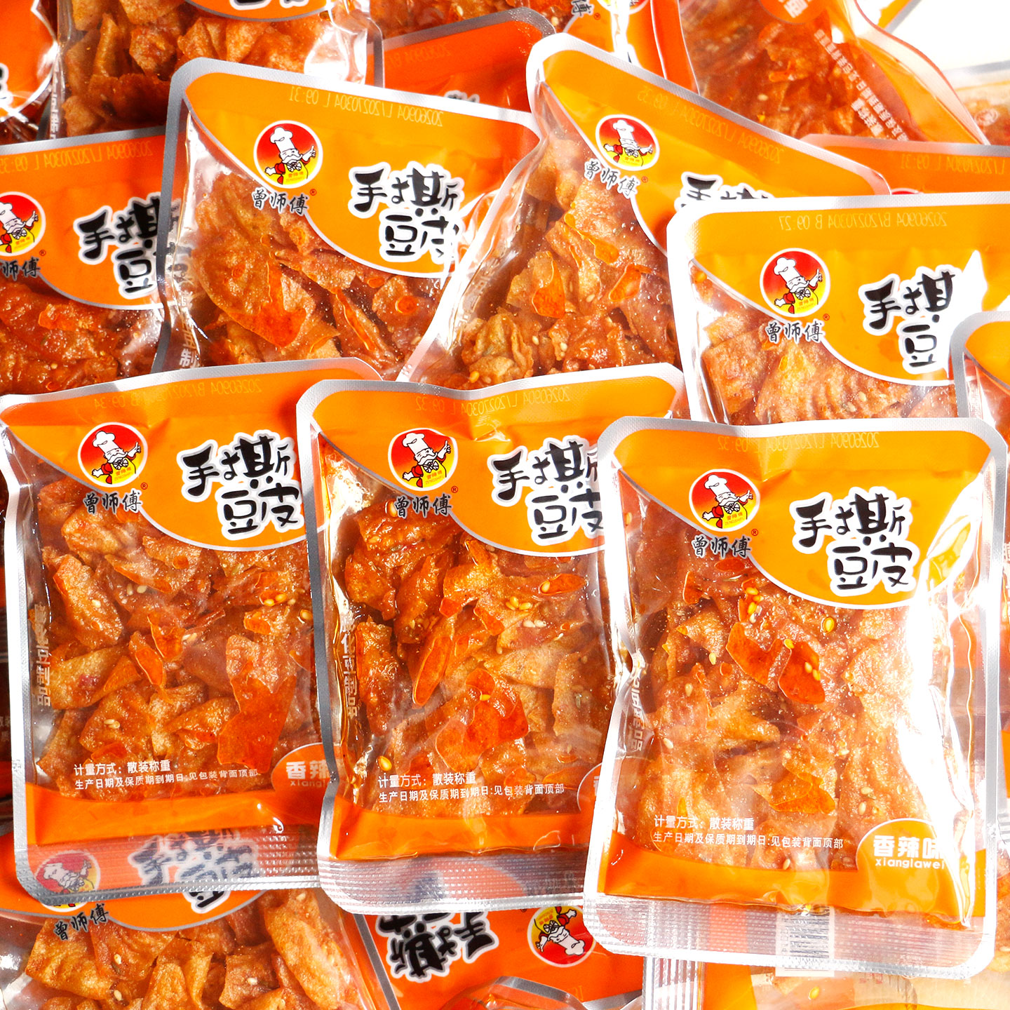 湖南特产平江曾师傅手撕豆皮香干麻辣零食品辣条豆皮500g老式豆皮