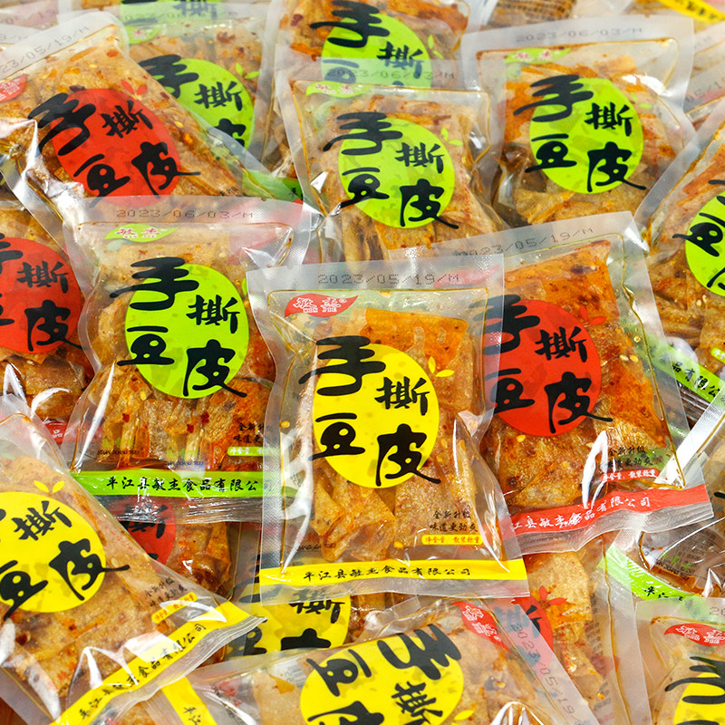 敏杰手撕豆皮500g辣条大辣片麻辣豆皮豆干休闲零食小吃网红辣皮