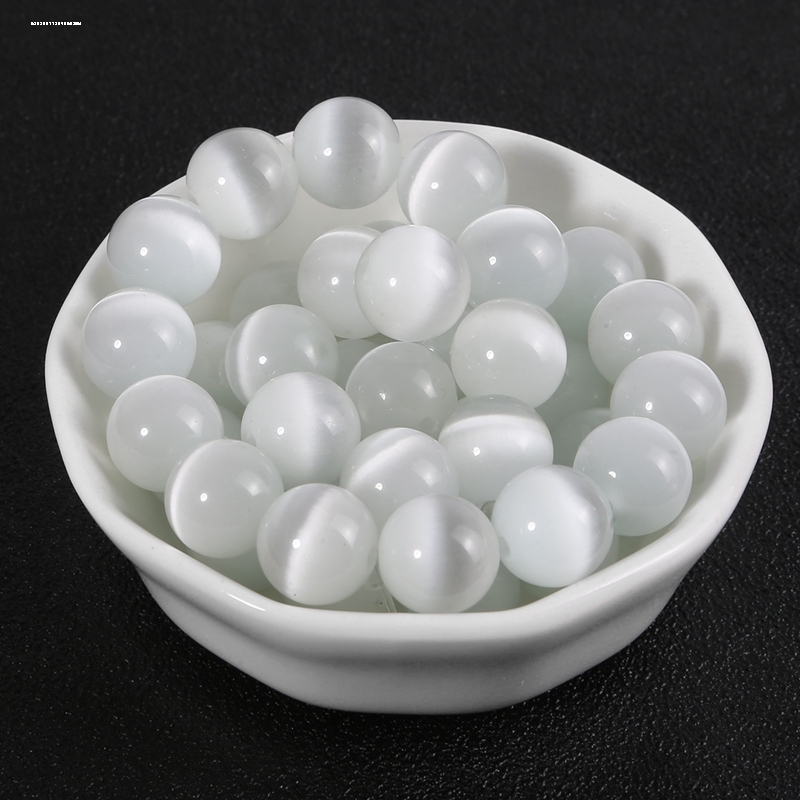 6mm猫眼玉石玻璃米珠散珠 diy手工制作手串手链项链饰品配件