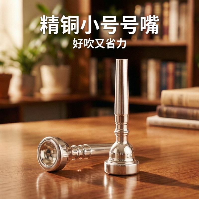 秀艺黄铜小号号嘴镀银镀金吹嘴演奏型3C5C7C学生初学者管乐队配件