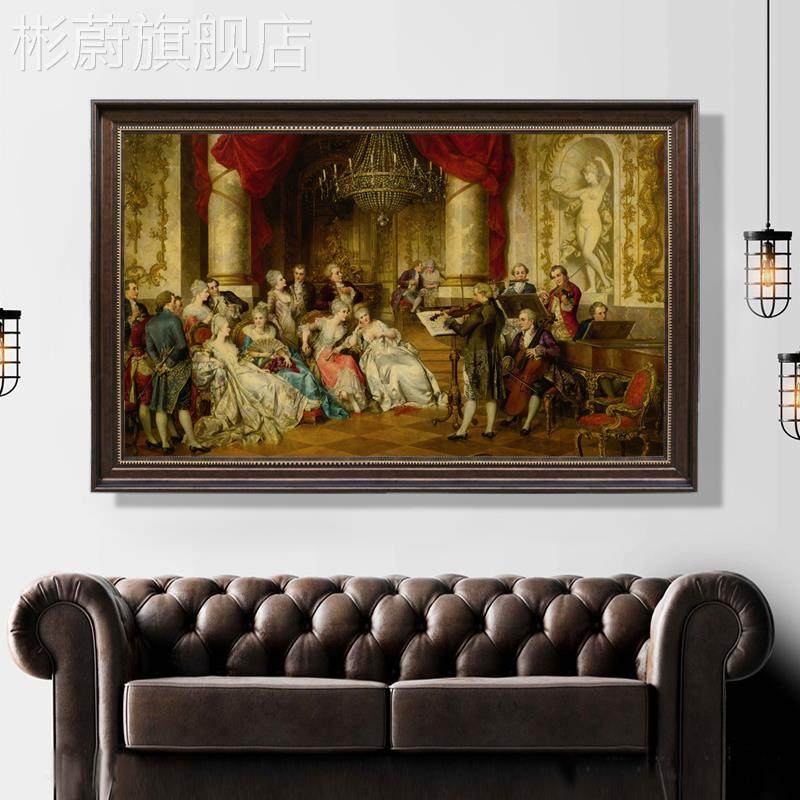 网红宫廷油画画酒店馆宾装饰欧式风格人物高清喷绘画定制油画布挂
