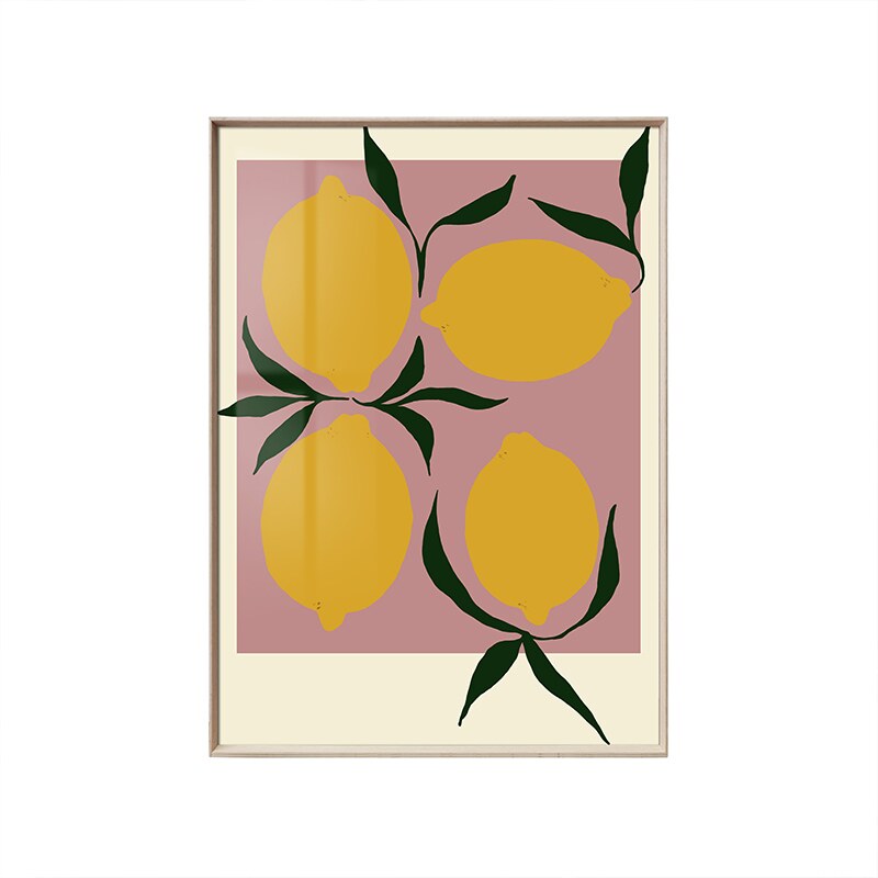 北欧壁画简约ins绿色植物装饰画海报花卉抽象玄关挂画定做