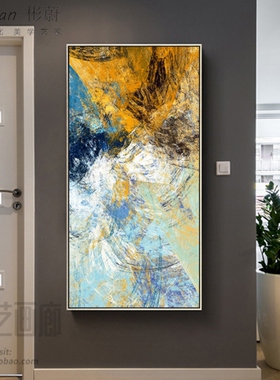 网红现代简约玄关装饰画北欧过道挂画竖版客厅走廊抽象画样板间壁