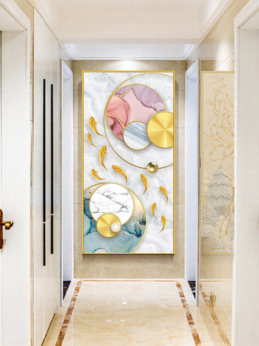 竖版中式风入门大幅晶瓷画定做