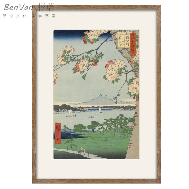 网红歌川广重客厅百景 浮世绘餐厅名画江户玄关装饰画书房日式挂图片