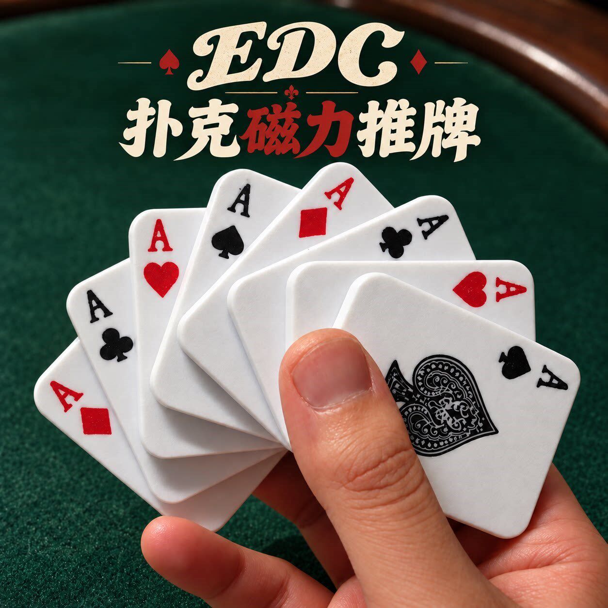 EDC指尖扑克磁力推牌3D打印解压