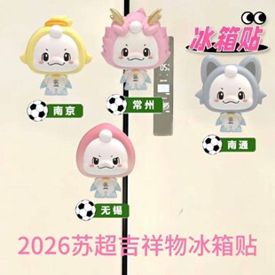 现货2026苏超十三太保吉祥物冰箱贴城市款创意磁吸贴亚克力装饰