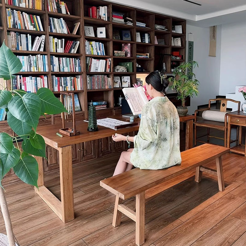 泊逸老榆木长条凳中式复古怀旧