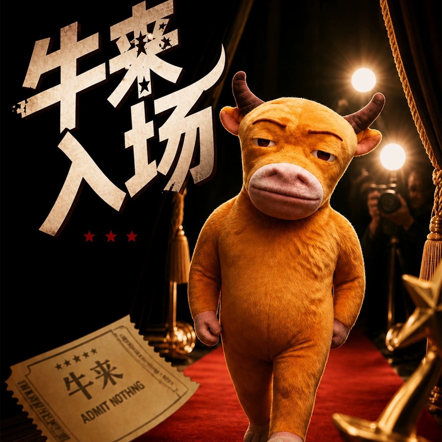 牛来电影抽象搞笑可录音手办公仔图片