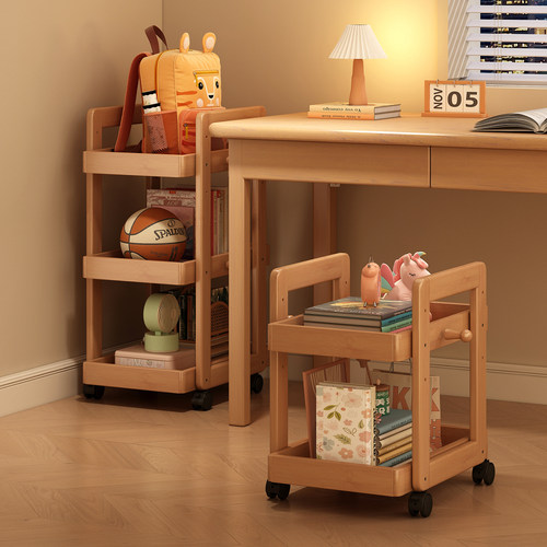 儿童书架落地书报架可移动小推车
