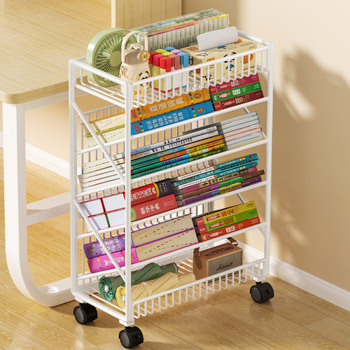 密林可移动桌边收纳架小书架