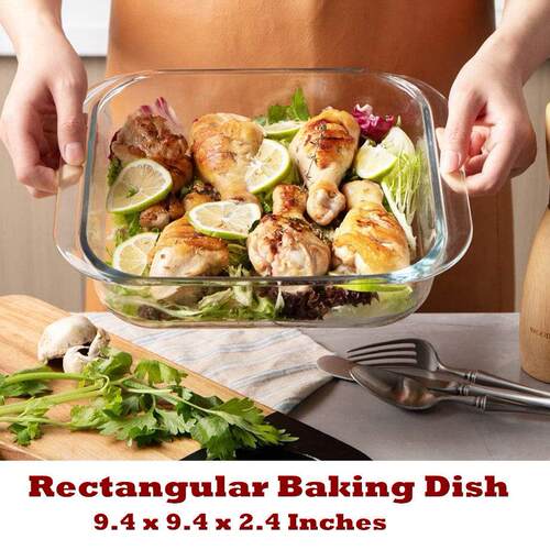 Glass Bakeware Pan Baking Cooking Casserole Dish Rectangular