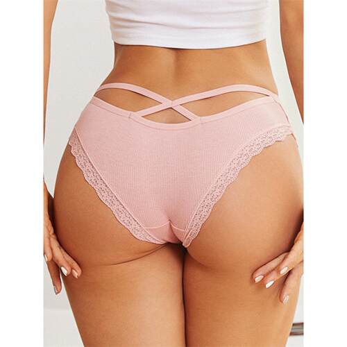 3PCS/Set Women Cotton Panties Sexy Low Rise Lace Brazilian