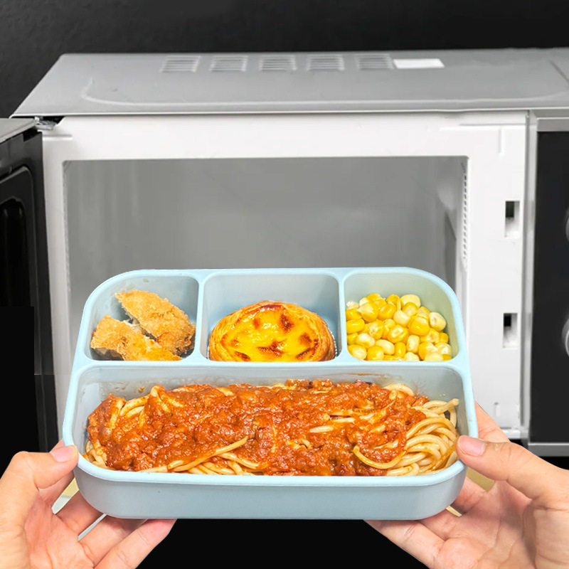长方形分格硅胶饭盒食品
