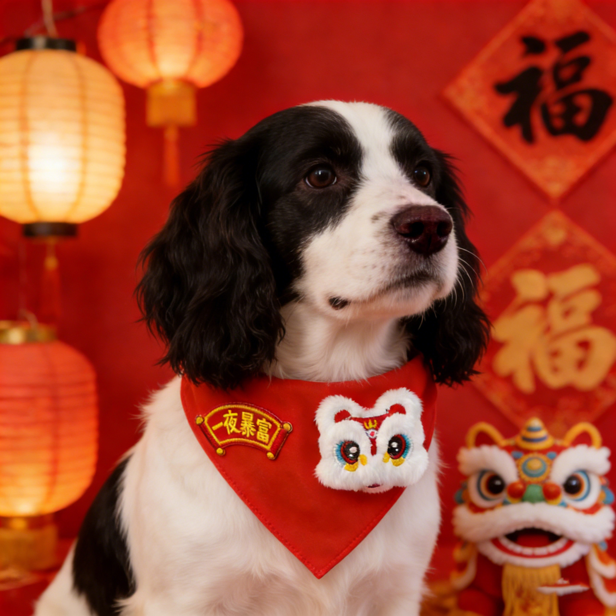 史宾格专用狗狗新年围脖口水巾红色马年配饰装扮春节围巾围兜可爱,宠物/宠物食品及用品,围巾/口水巾,淘宝优惠券,粉丝福利购,淘宝优惠卷