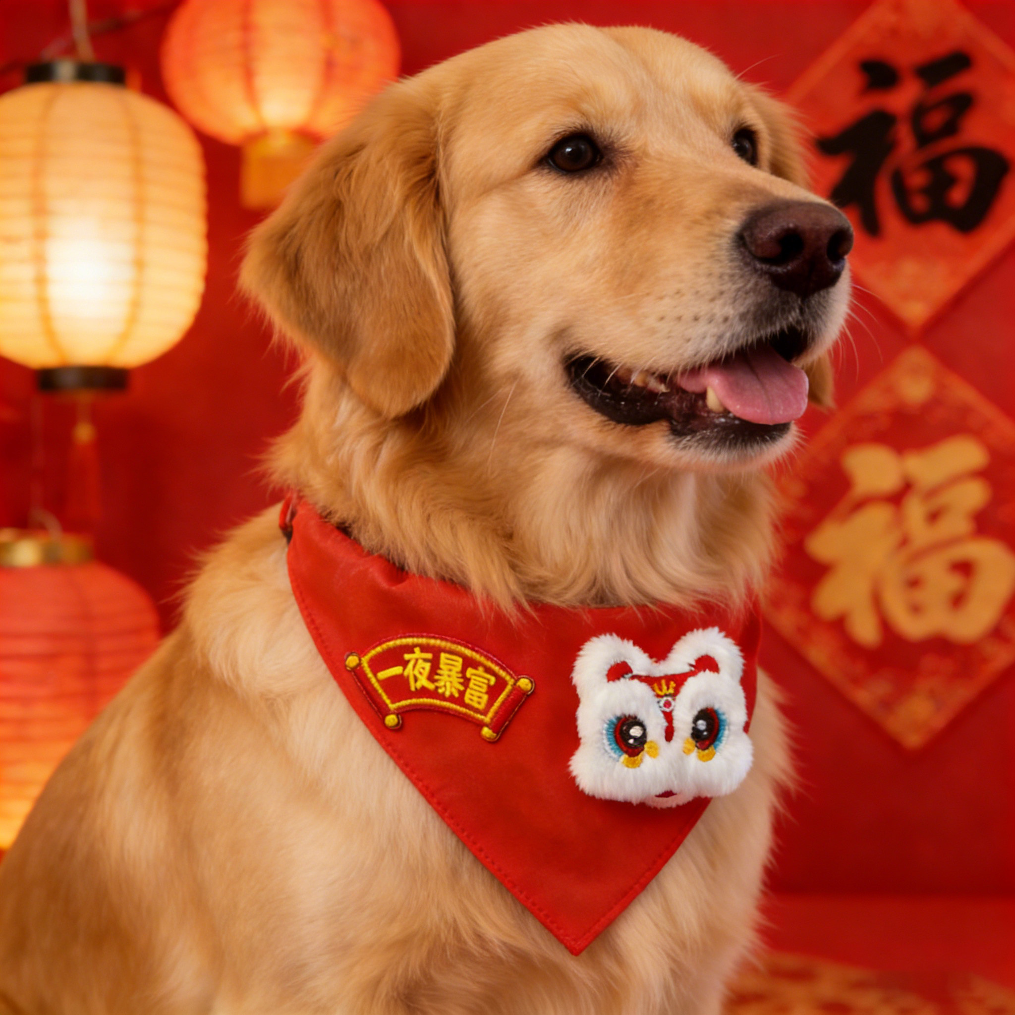 金毛专用狗狗新年围脖口水巾配饰围兜大型犬大狗红色喜庆装饰可爱,宠物/宠物食品及用品,围巾/口水巾,淘宝优惠券,粉丝福利购,淘宝优惠卷