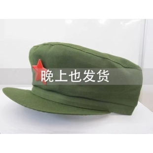 红军五角星帽八路雷锋八角帽老兵领章舞台帽子表演五星八路军舞蹈
