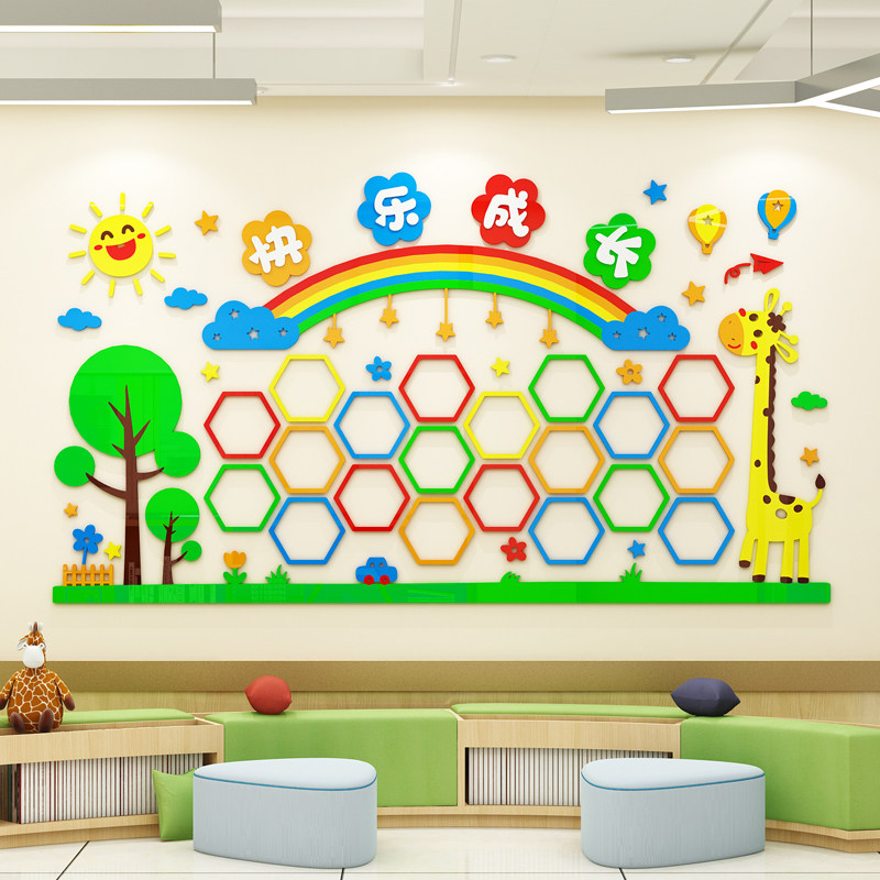 幼儿园环创主题墙面装饰学生照片作品展示墙贴教室走廊文化墙布置