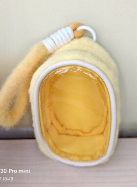 新款原创毛绒透明零钱包迷你可爱吧唧收纳包蓝牙耳机谷子盲盒