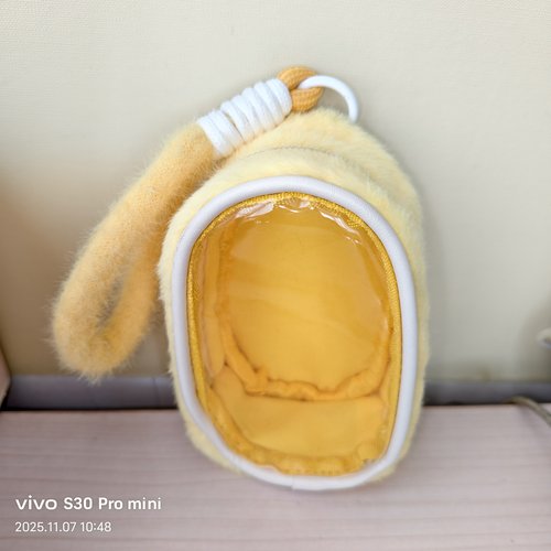 新款原创毛绒透明零钱包迷你可爱吧唧收纳包蓝牙耳机谷子盲盒