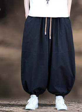 中式棉麻灯笼裤中国风太极裤练拳