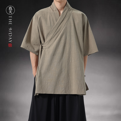 夏季中长款汉服道袍明制交领右衽