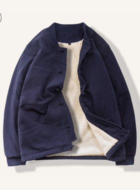 冬季中国风盘扣唐装棉服外套道服