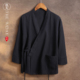 居士服棉麻道服道袍古装 中国风秋季 中式 亚麻长袖 茶禅佛系 汉服男款
