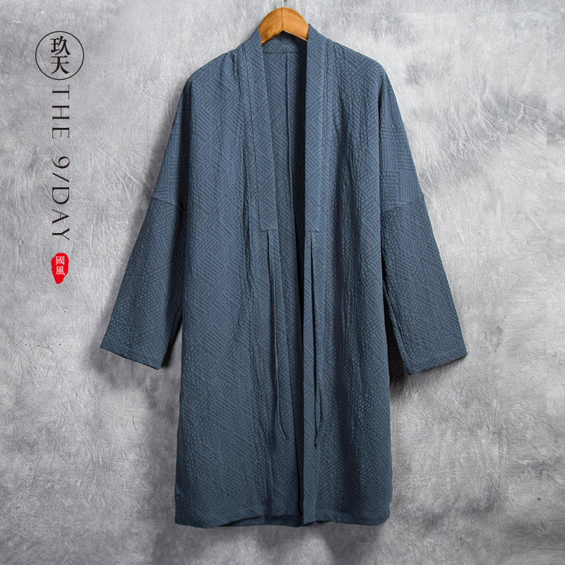 中国风棉麻中长款外套男装春秋装古装唐装改良汉服复古风中式风衣,男装,唐装,淘宝优惠券,粉丝福利购,淘宝优惠卷