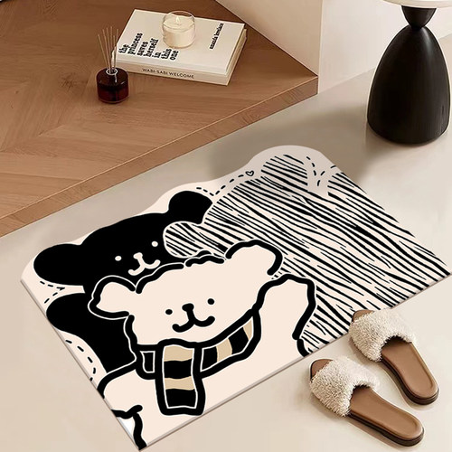 浴室地垫卡通可爱异形硅藻泥吸水垫速干防滑厕所卫生间脚垫淋浴房