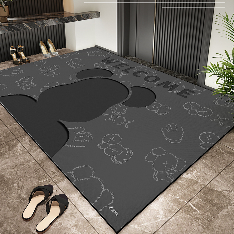 2025新款入户门地垫高级感硅藻泥防滑门口地垫进门裁剪轻奢暴力熊