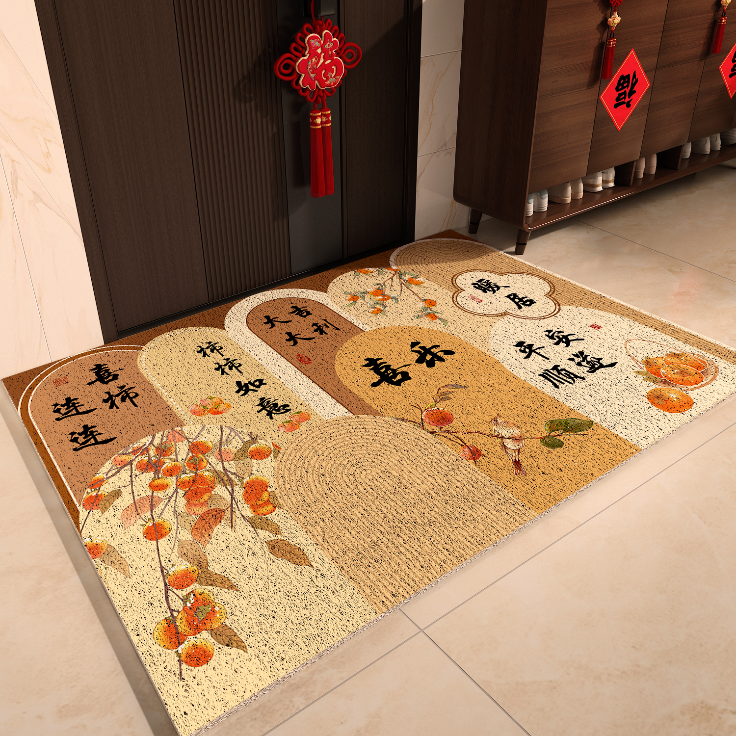 大吉红色刮沙除尘入户门地垫