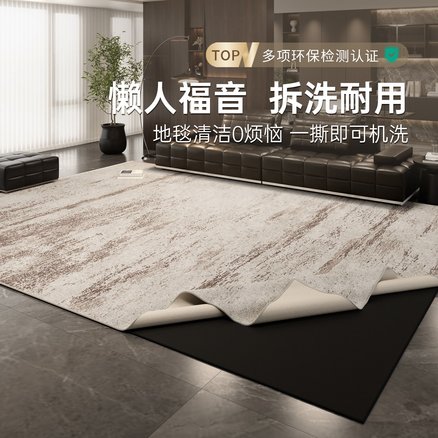 双层可拆洗地毯客厅意式地垫沙发