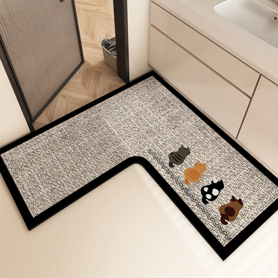 轻奢浴室L型转角防滑吸水垫