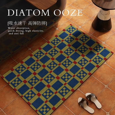 中古风浴室防滑垫家用化妆室地垫矽藻泥吸水凉垫厕所卫浴淋浴房脚