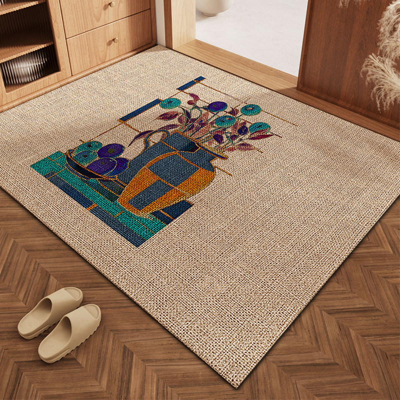 彷亚麻入户地垫2025新款覆古进门门口耐脏脚垫高级感室外防滑地毯,居家布艺,入户地垫,淘宝优惠券,粉丝福利购,淘宝优惠卷