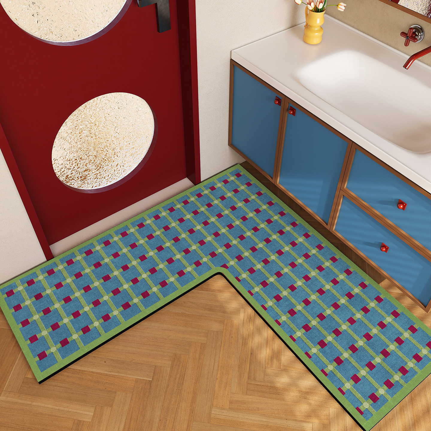 L型转角浴室地垫厕所防滑吸水垫