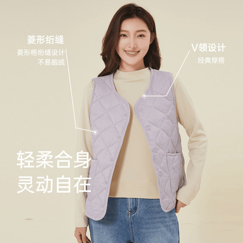 女士冬季保暖羽绒棉马甲
