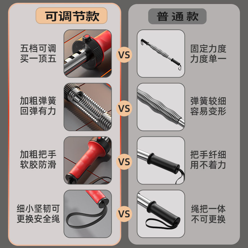 臂力棒男士可调节弹簧器